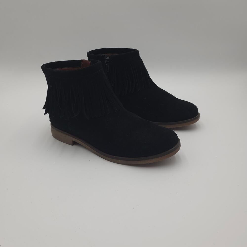 Lucky Brand Women's Galley Fringe Suede Black Bootie Size 7